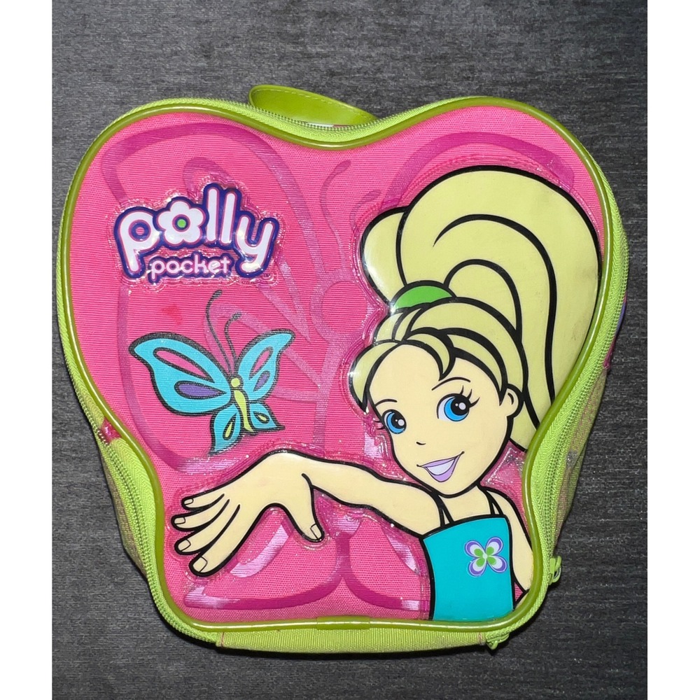 Polly Pocket Pink Apple Shaped Doll Accessory Carrying Case Storage Bag Y2K